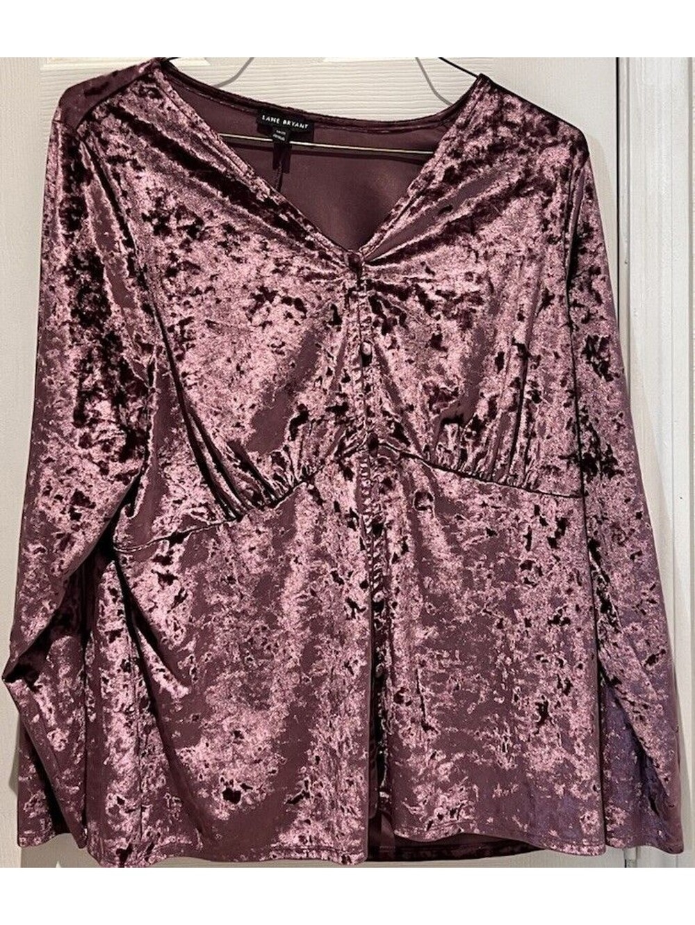 Lane Bryant Crushed Velvet Long Sleeve Blouse Size 18/20